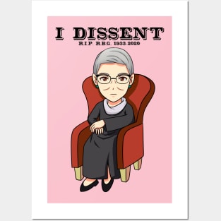 Notorious RBG - I DISSENT Posters and Art